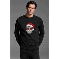 Skull Kurukafa Baskılı Siyah Erkek Sweatshirt
