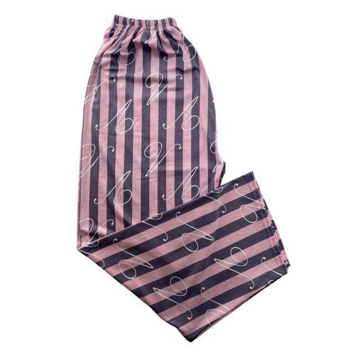 Kadın Kalın Pembe Çizgili Pijama Altı Milan -003