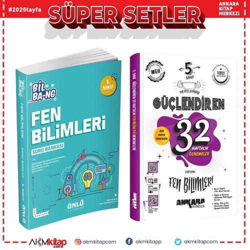 Ünlü Yayınları 5.Sınıf Bil Bang Fen Bilimleri Soru Bankası ve Ankara Yayıncılık 32 Haftalık Deneme Seti 2 Kitap