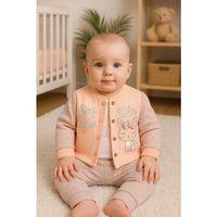 Stay Little Puan Desenli 3'lü Hırkalı Kız Bebek Takım