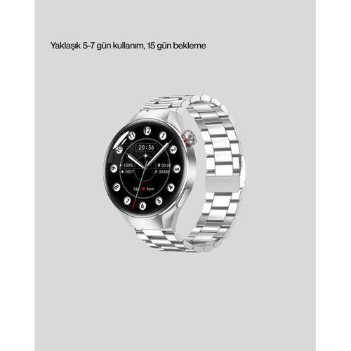 Akıllı Saat Metal Kordonlu Tam Ekran Amoled – Arama Ve Sağlık Takip Özellikli