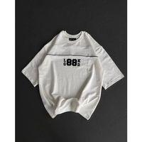 Unisex Bisiklet Yaka Baskılı Oversize T-Shirt - Beyaz