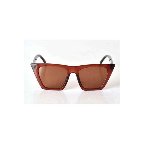 Kahverengi Şeffaf Çerçeveli Unisex Güneş Gözlüğü - Moda Gözlük