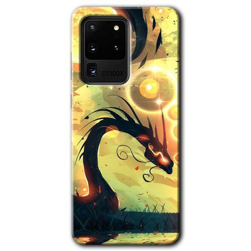 Potkal Hediye Fabrikası Samsung Galaxy S20 Ultra Kılıf HD Desen Baskılı Arka Kapak - Digital Dragon