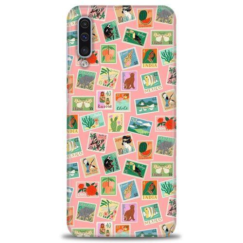 Samsung Galaxy A50S Kılıf HD Baskılı Kılıf - Pullar + Tam Ekran Koruyucu