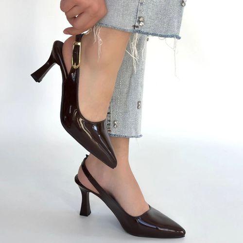 Hies Kahverengi Rugan Topuklu Ayakkabı