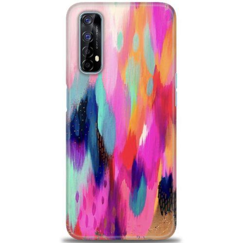 Realme 7 Kılıf HD Baskılı Kılıf - Yaldızlı Renkler + Tam Ekran Koruyucu