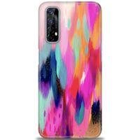 Realme 7 Kılıf HD Baskılı Kılıf - Yaldızlı Renkler + Tam Ekran Koruyucu