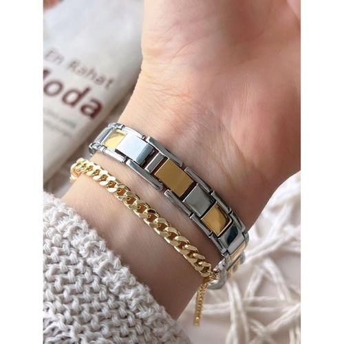 Ferrucci Kadın Kol Saati+Bileklik Özel Seri Çelik Kordon Kararma Renk Atma Yapmaz VS.BLKT.0745