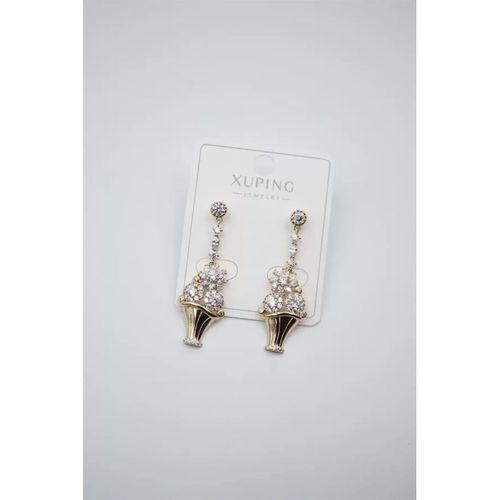 Çiçek Buketi Küpe - Altın