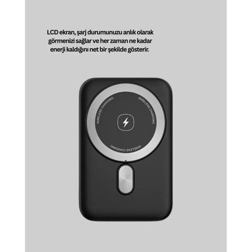 Magsafe Uyumlu Kablosuz Powerbank Taşınabilir Hızlı Şarj