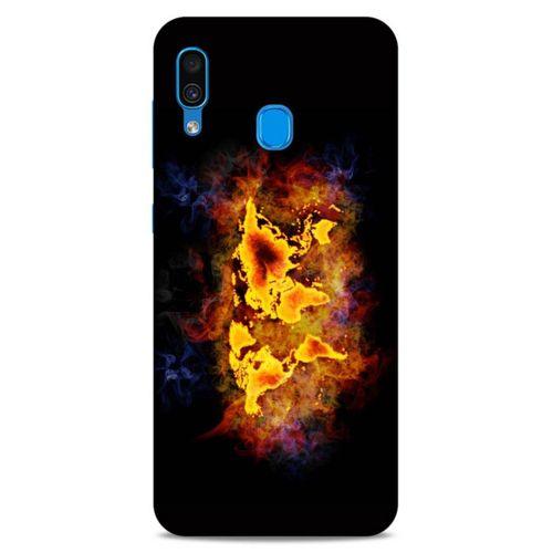 Lopard Samsung Galaxy A30 Uyumlu Kılıf FireX (43) Thin Fit Kılıf Dünya Haritası
