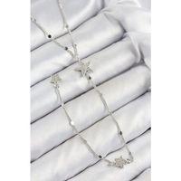 Pirinç Zirkon Taşlı Yıldız Model Gold Renk Y Kolye