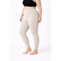 Yüksek Bel Toparlayıcı Likralı Dalgıç Spor Tayt Esnek Battal Büyük Beden - Taş