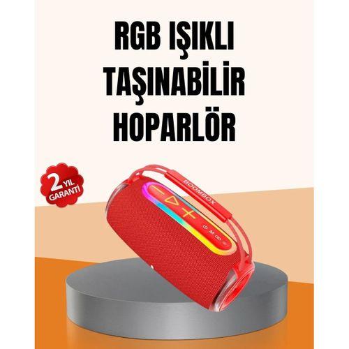 Ipx6 Su Geçirmez Rgb Led Işıklı Taşınabilir Bluetooth Hoparlör 2400 Mah