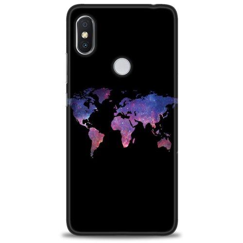 Xiaomi Redmi Note 6 Pro Kılıf HD Baskılı Kılıf - Dünya Haritası + Tam Ekran Koruyucu
