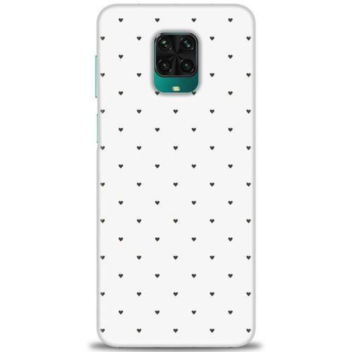 Xiaomi Redmi Note 9S Kılıf HD Baskılı Kılıf - Minik Siyah Kalp + Tam Ekran Koruyucu