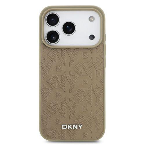 Apple iPhone 17 Pro Kılıf DKNY Orjinal Lisanslı M-safe Şarj Özellikli 3D Yazılı Grid Pattern Kapak