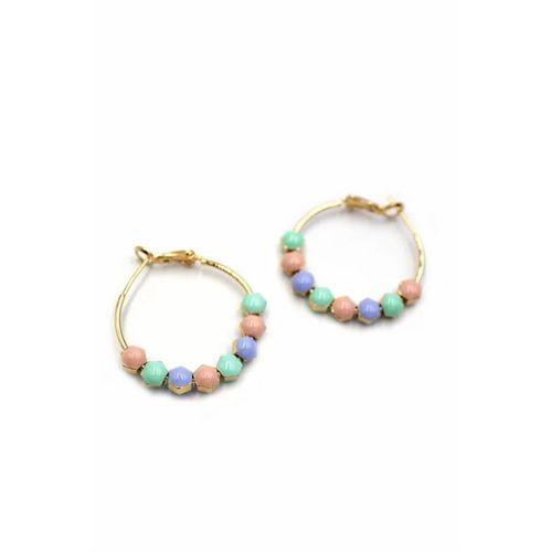 Mineli Halka Küpe - ÇOK RENKLİ