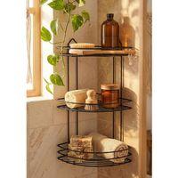 3 Katlı Banyo Köşeliği - Plastik Kaplama Duş Rafı ve Organizer