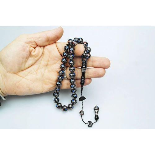 Oltu Taşı Damla Karpuz Baklava İşlemeli Tespih