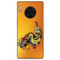 Huawei Mate 40 Pro Kılıf Dragons (28) Arka Kapak Tatoo Sarı Ejderha