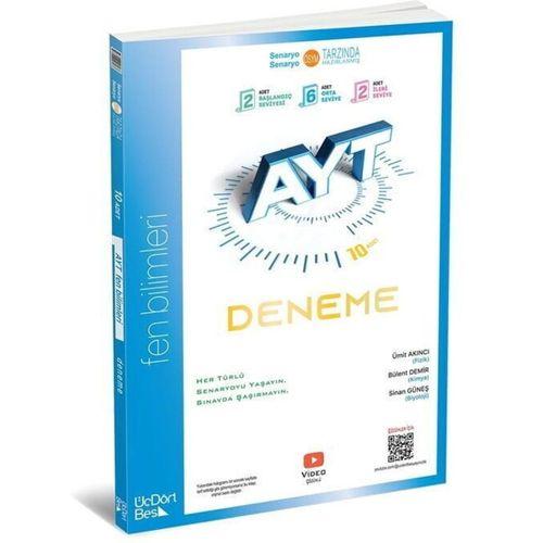 ÜçDörtBeş Yayınları AYT Fen Bilimleri 10 lu Deneme