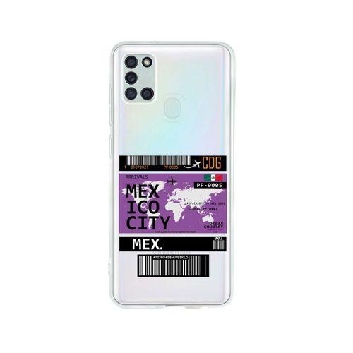 Samsung A21S Mexico Desenli Premium Şeffaf Silikon Kılıf