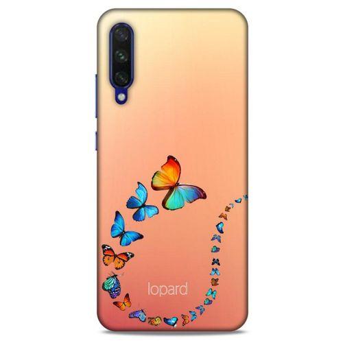 Xiaomi Mi A3 Kılıf Kelebek Etkisi (47) Crystal Flex Kılıf Fuşya Sarı