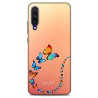 Xiaomi Mi A3 Kılıf Kelebek Etkisi (47) Crystal Flex Kılıf Fuşya Sarı
