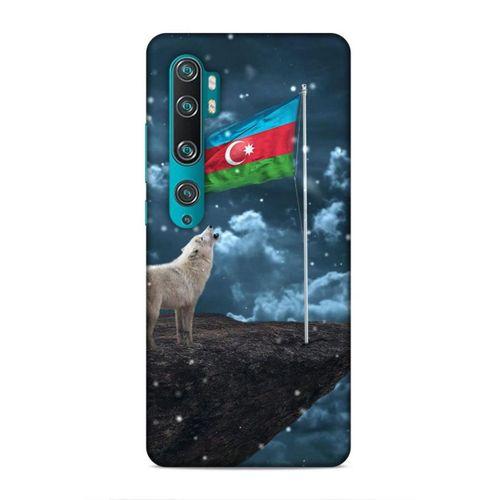 Xiaomi Mi Note 10 Uyumlu Kılıf Azarbaijan (25) Antişok Kapak Kurt Bayrak