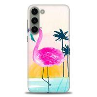 Samsung Galaxy S23 Kılıf HD Baskılı Kılıf - Flamingo + Tam Ekran Koruyucu