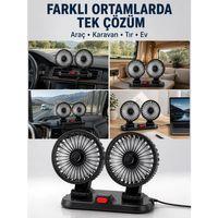 Araç, Karavan Ve Tır İçin Çift Fanlı Mini Vantilatör