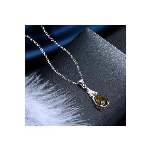 925 Ayar Zultanit Taşlı Su Damlası Kadın Gümüş Kolye