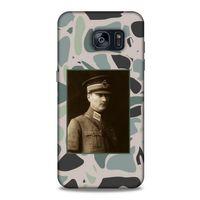 Samsung Galaxy S7 Edge Kılıf Atatürk (16) Kalın Kılıf Kamuflaj Açık Yeşil