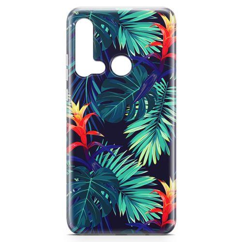 Huawei P20 Lite 2019 Kılıf Pasifik Yapraklar Arka Kapak Koruma Desenli Full Koruyucu