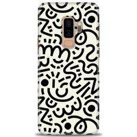 Samsung Galaxy S9 Plus Kılıf HD Baskılı Kılıf - Siyah Beyaz + Tam Ekran Koruyucu