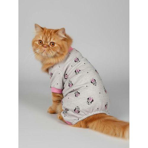 Pembe Minnie Kedi Uyku Seti | Penye Kedi Tulum ve Mini Yastık Takımı | Pamuklu | Tüy Dökülmesini Azaltır |