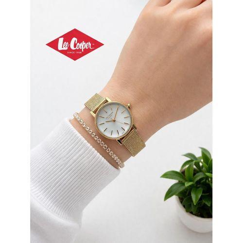Lee Cooper Küçük Kasa Vintage Hasır Kordon 2 Yıl Garantili 3 Atm Kadın Kol Saati+Bileklik 08292.120