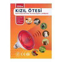 250w Kızılötesi (infrared) Isıtıcılı Hayvan Isıtma Ve Kuluçka Lambası (kırmızı Işık) E27 (kalın Duy)