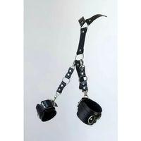 Siyah Kırbaç - Kelepçe Deri Bağlantılı Metal Detaylı Set - Brf1024