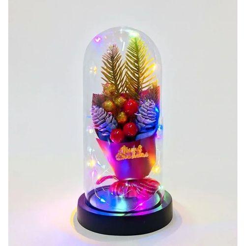 Yılbaşı Temalı Işıklı  Dekoratif Cam Fanus Alk5081