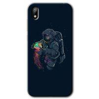 Potkal Hediye Fabrikası Huawei Y5 2019 HD Baskılı Kılıf + 9D Tam Ekran Koruyucu - Astronot Kıyafeti