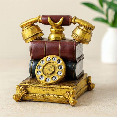 Vintage Telefon Biblo Kumbara Reçine 15.5x15.5x10 cm