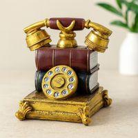 Vintage Telefon Biblo Kumbara Reçine 15.5x15.5x10 cm