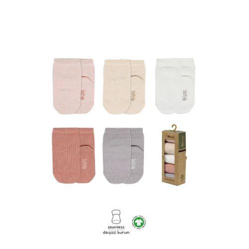 Bistyle 5'li Penye Soket Kutulu Basic Çorap 10131 Pudra