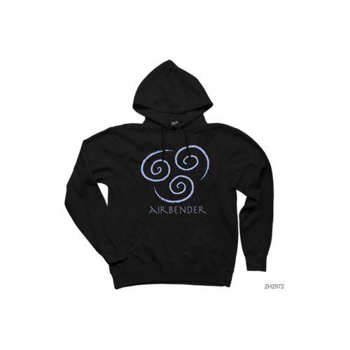 Avatar Air Bender Siyah Kapşonlu Sweatshirt Hoodie