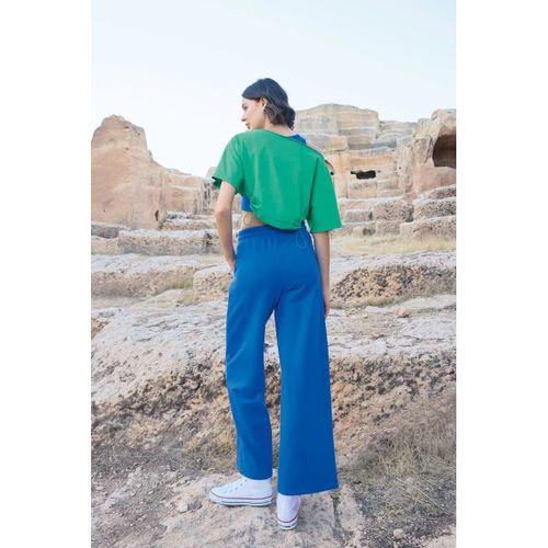 Kısa Kollu "never Give Up" 3'lü Crop Eşofman Takımı