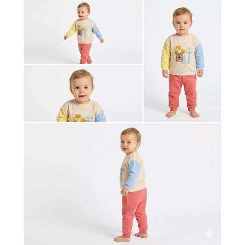 6/24 Ay Animal Baskılı Bebek Takımı