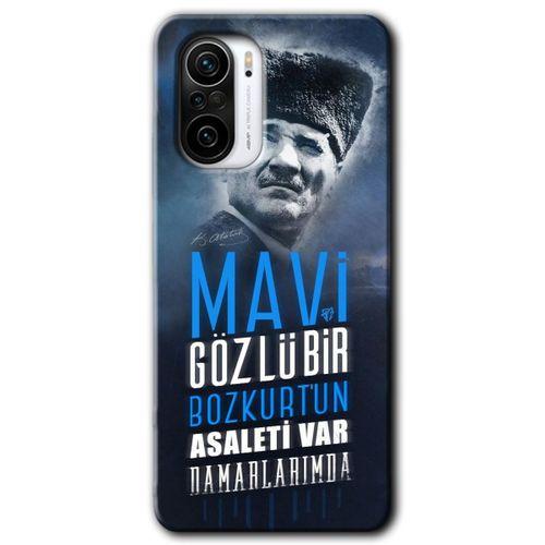 Potkal Hediye Fabrikası Poco F3 Kılıf HD Desen Baskılı Arka Kapak - Bozkurt Atatürk